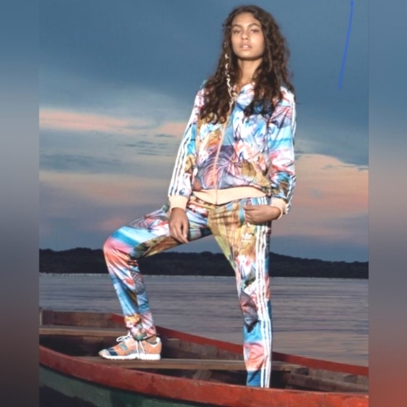 ADIDAS x Farm RIO Collectible Lotus Gorgeous Floral 3 Stripes Logo Leggings S - Picture 2 of 16